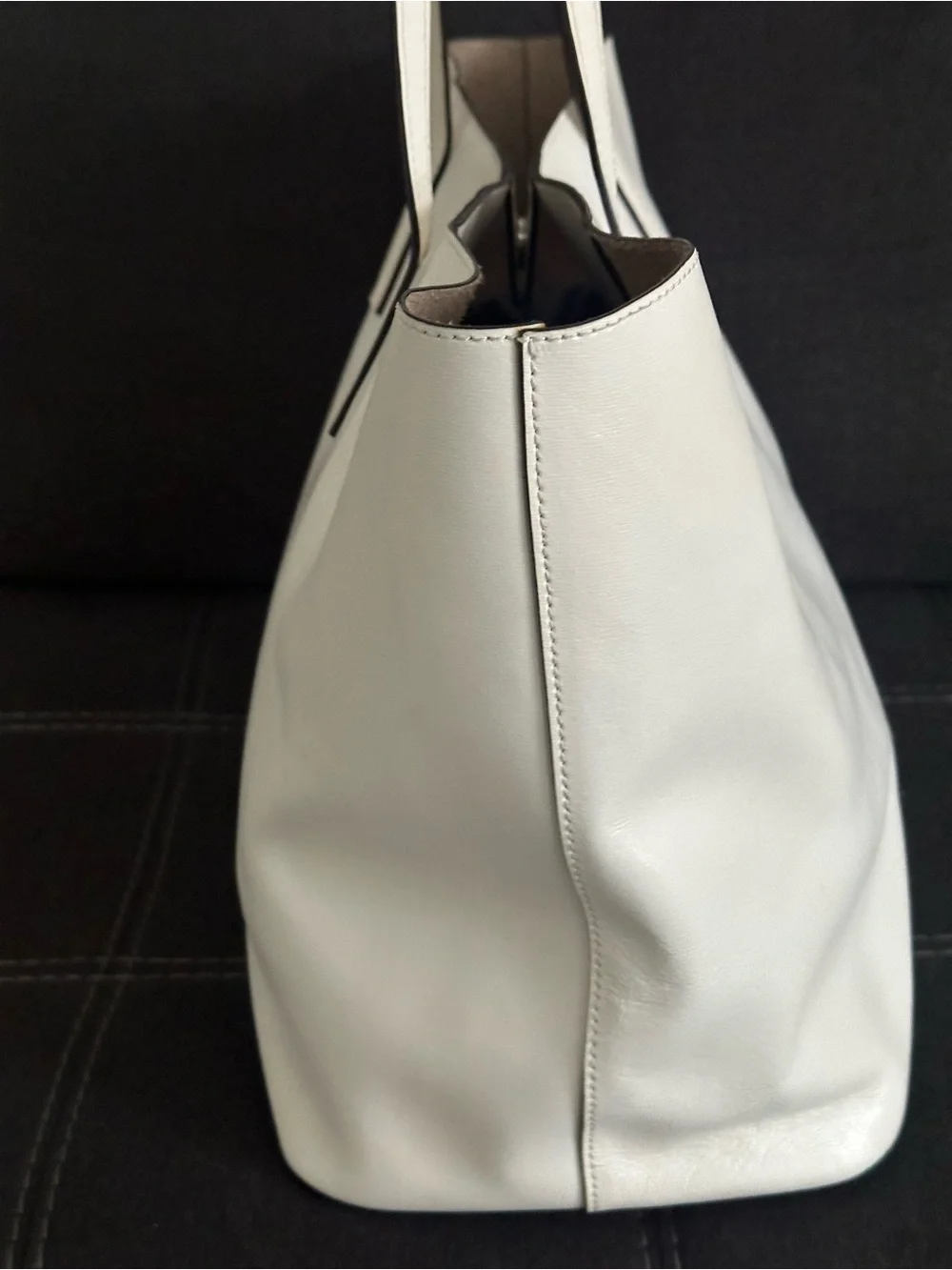 Michael Kors Cream Leather Tote with Top Handles